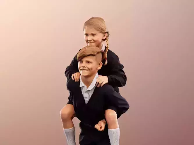 Luciana Leonard 12540 - Playing Schoolkids Couple