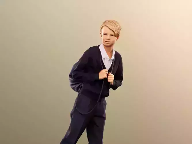 Markus 12492 - Walking Schoolboy With Backpack Low-poly 3D model Markus 12492 - Walking Schoolboy With Backpack Low-poly 3D model