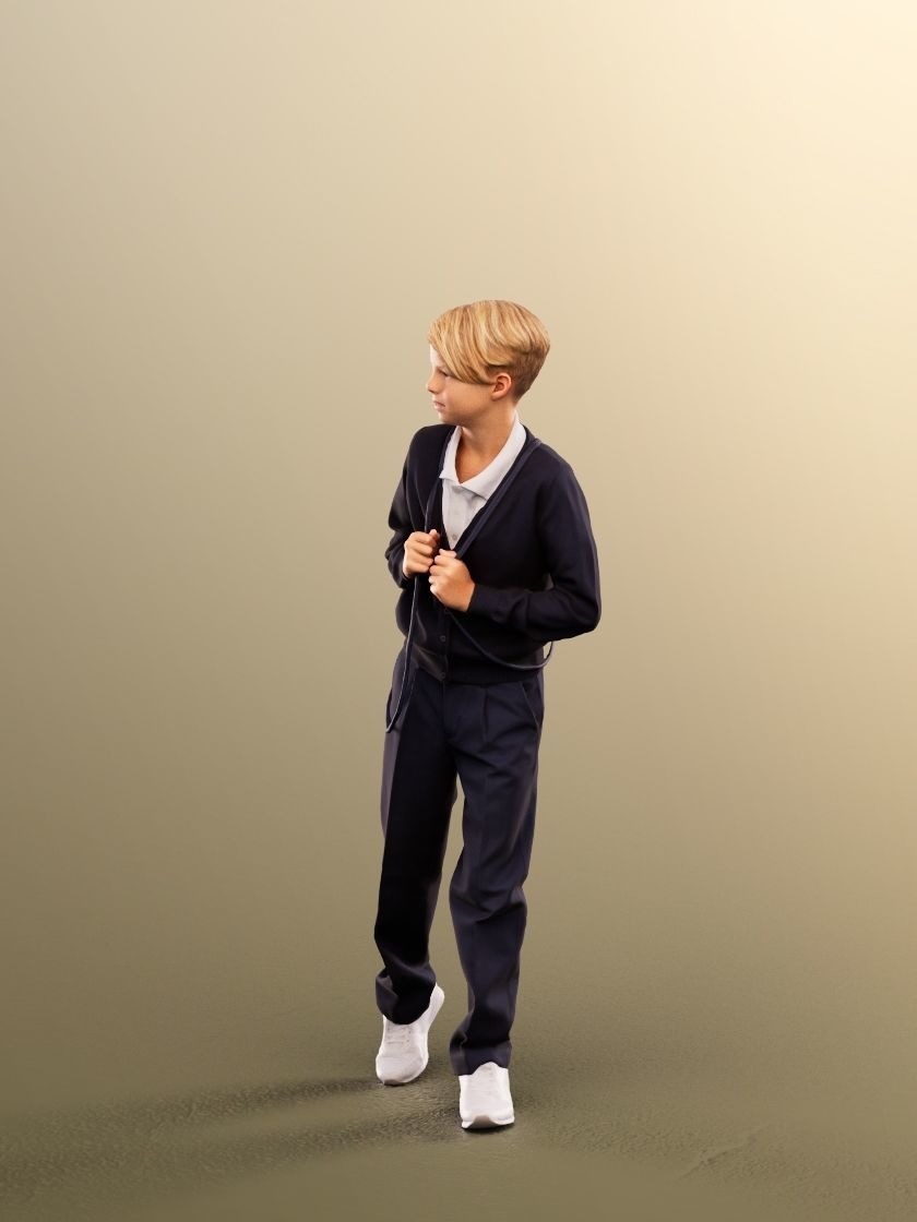 Markus 12492 - Walking Schoolboy With Backpack Low-poly 3D model_3