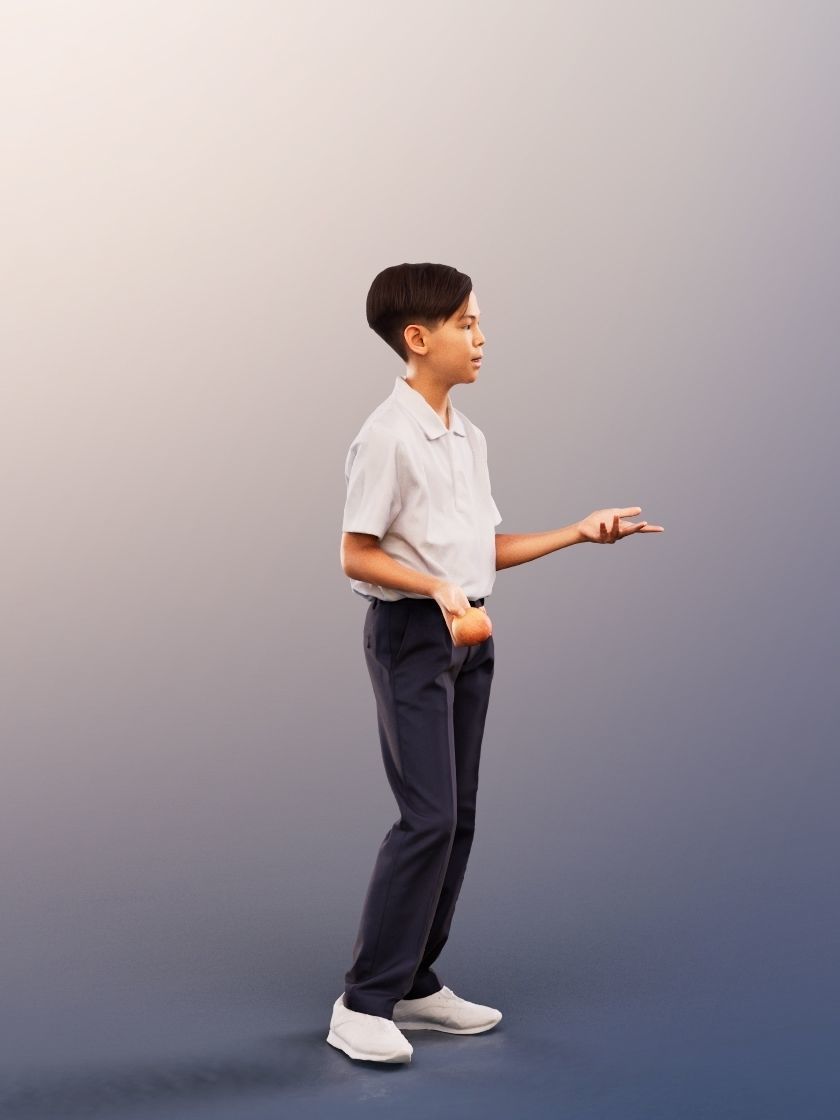 Jordan 12472 - Talking Asian Schoolboy Low-poly 3D model_3