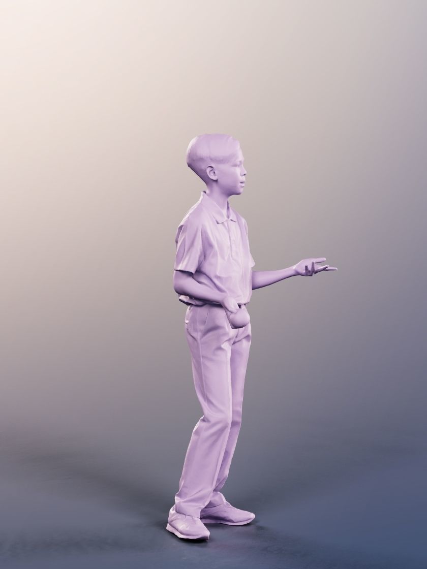 Jordan 12472 - Talking Asian Schoolboy Low-poly 3D model_5