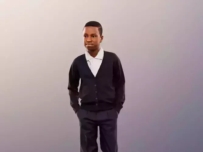 Nelson 12390 - Walking Black Schoolkid 