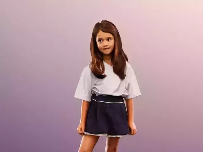 Leonie 12336 - Standing Little Schoolgirl