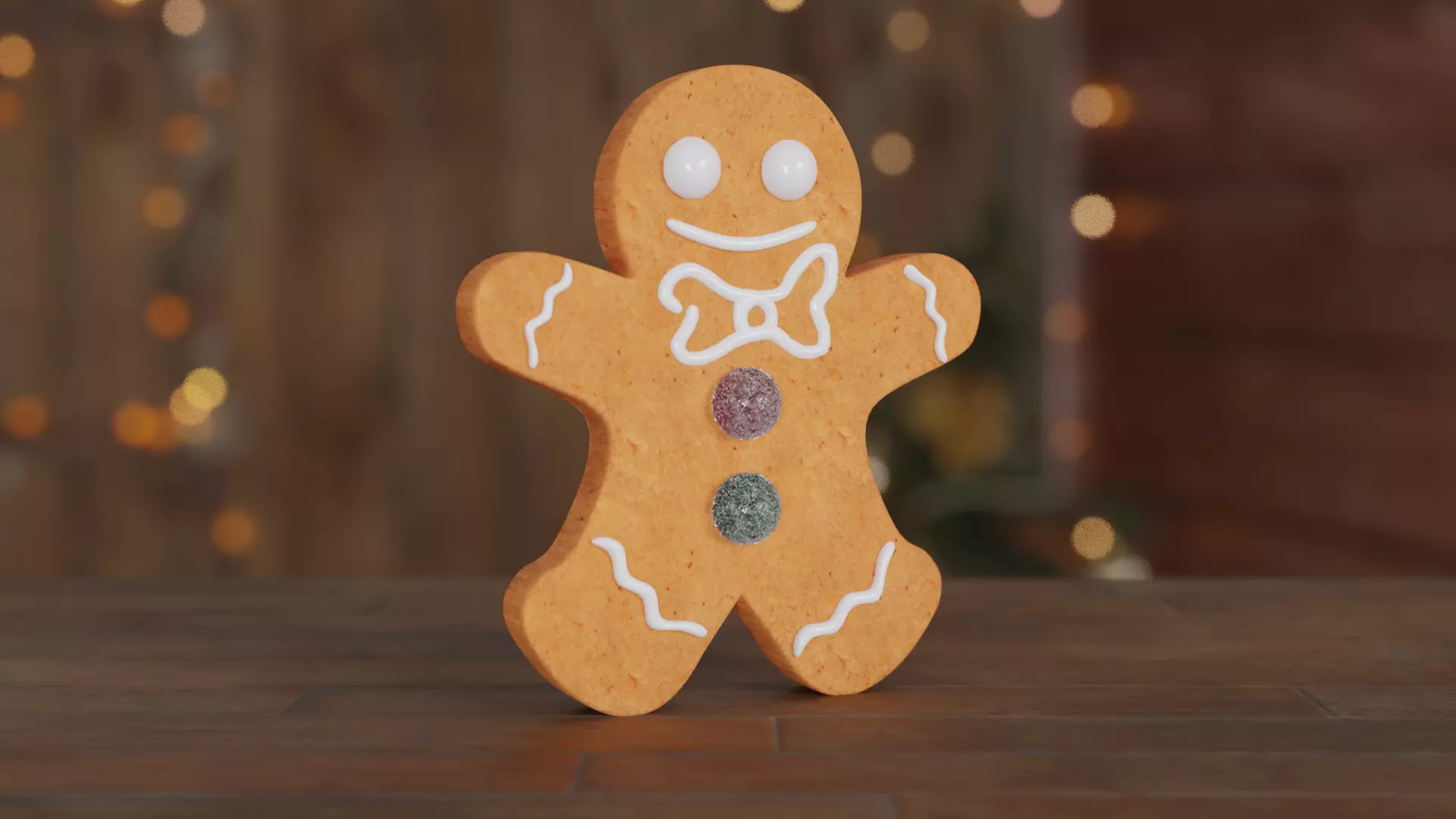 Gingerbread Man 3D model_0
