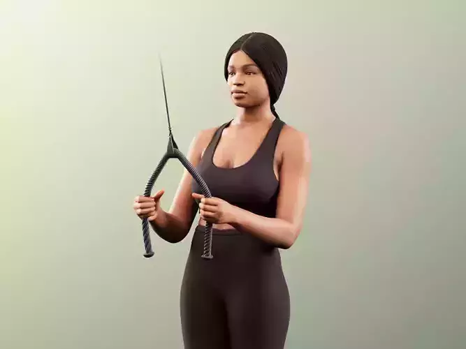Micaela 11406 - Athletic Black Woman Making Sport Low-poly 3D model