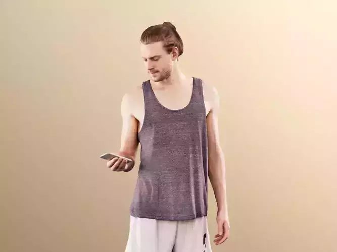 Milo 11231 - Man In Summer Outfit Checking His Phone