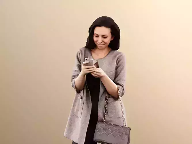 Estelle 11074 - Standing Woman Checking Her Phone