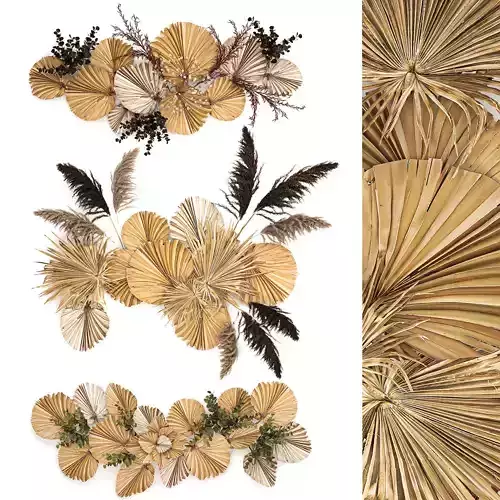 Wall panel made of dry palm leaves 222