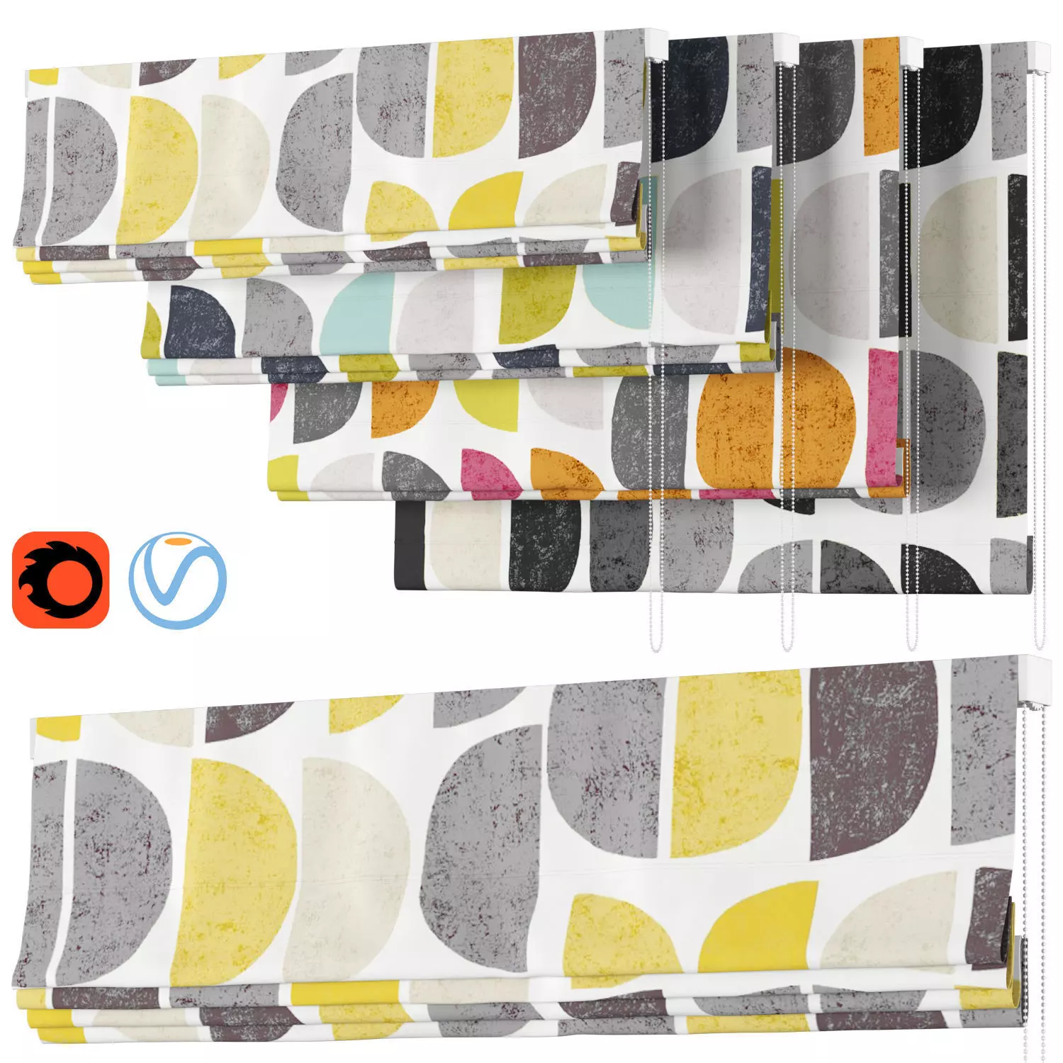 Roman Curtains 142 Fryetts LUNA Moon Shape 3D model