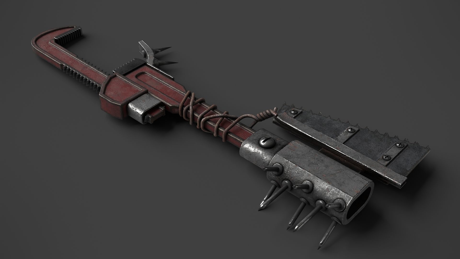 Modifiable Strike Weapon 14 Low-poly 3D model_1