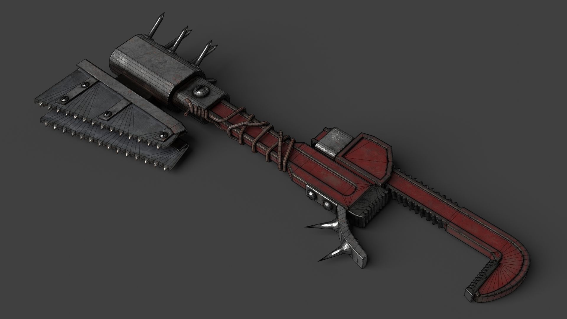 Modifiable Strike Weapon 14 Low-poly 3D model_10