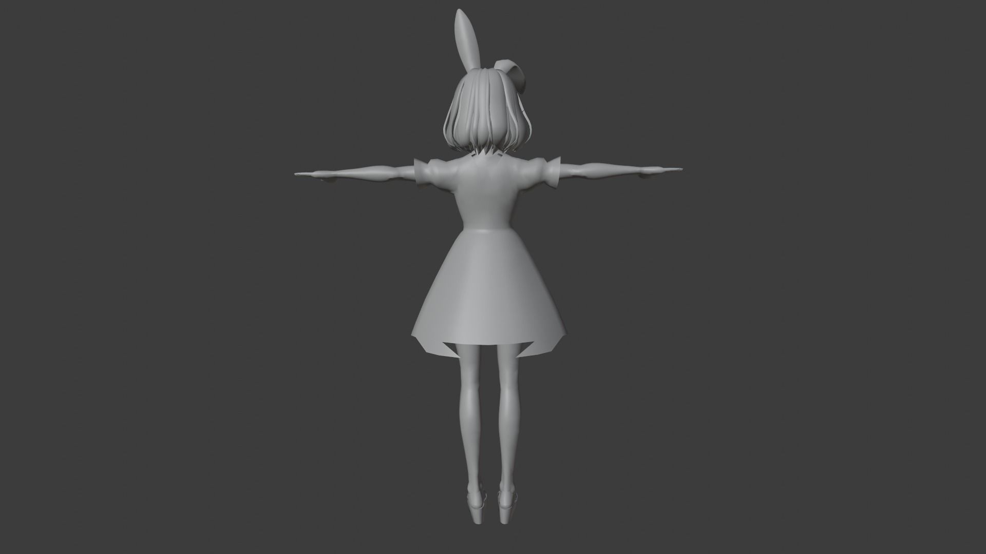 cute anime girl character - Akane Low-poly 3D model_13