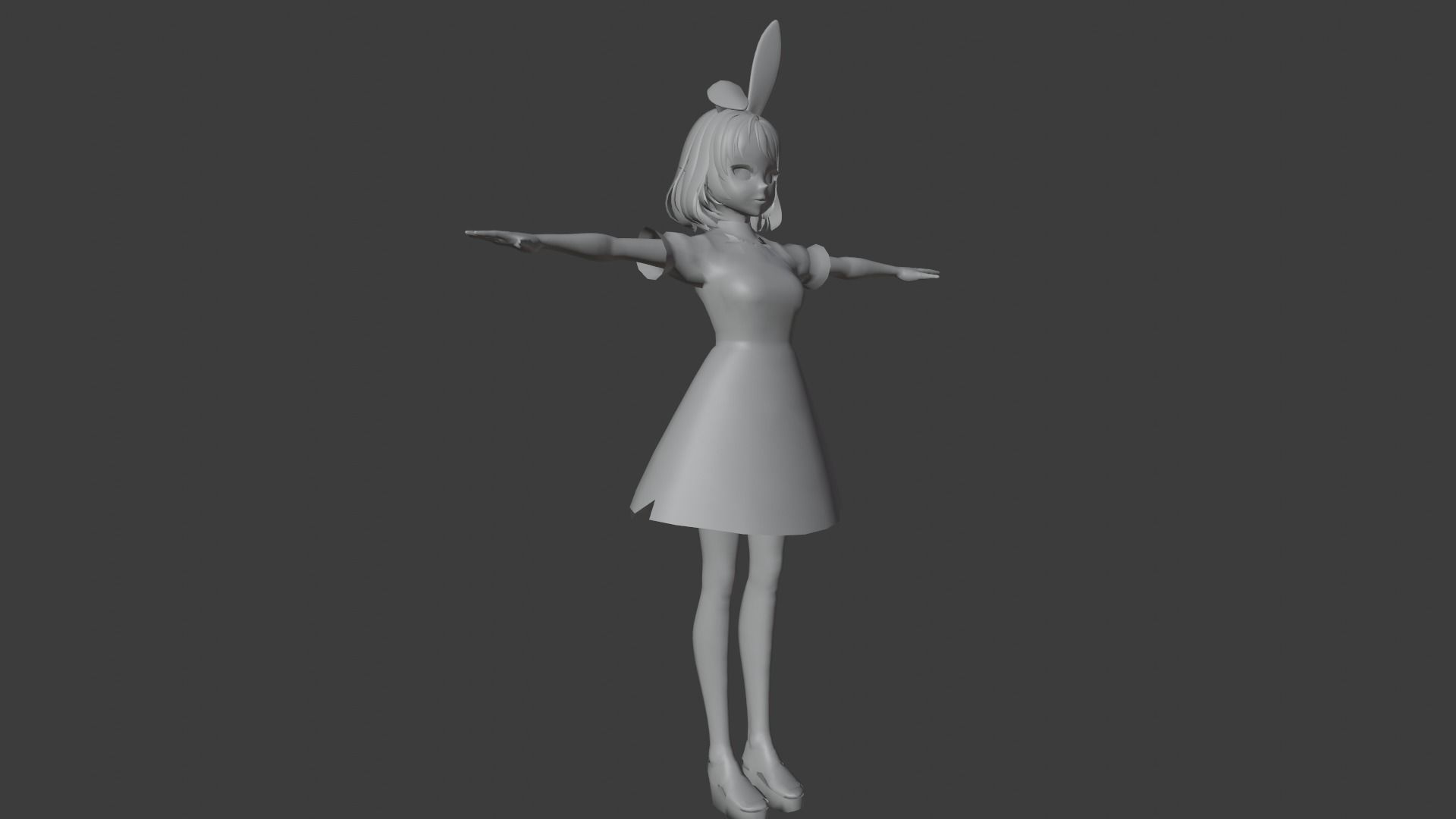 cute anime girl character - Akane Low-poly 3D model_11