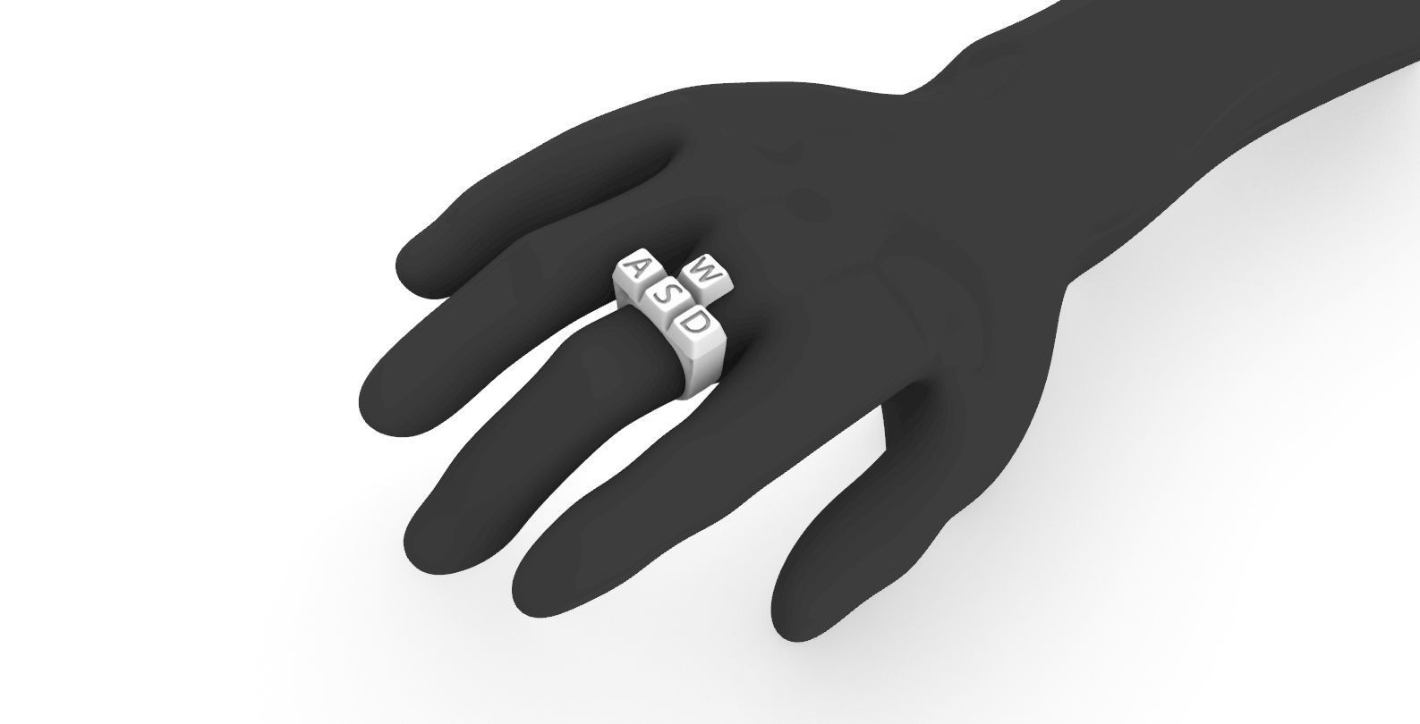 Keyboard ring WASD  3D print model_4