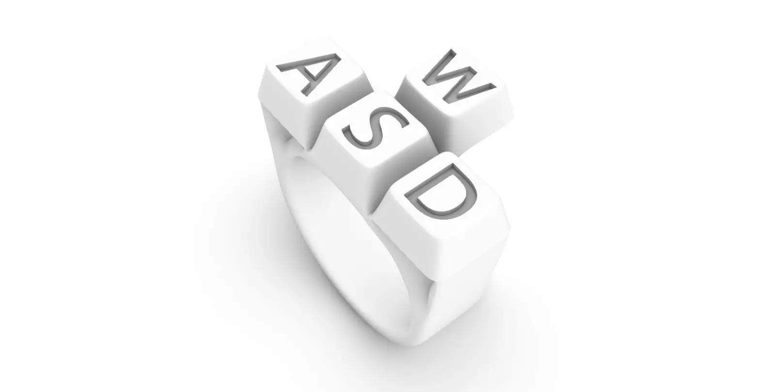 Keyboard ring WASD  3D print model_0