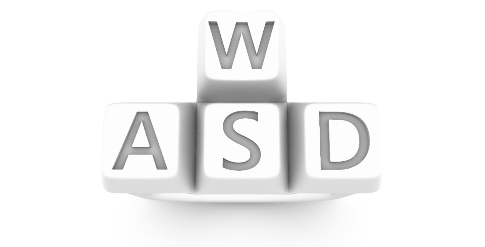 Keyboard ring WASD  3D print model_3