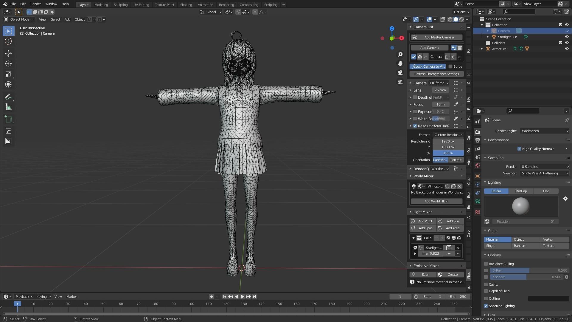 cute anime girl character - Aiko Low-poly 3D model_11