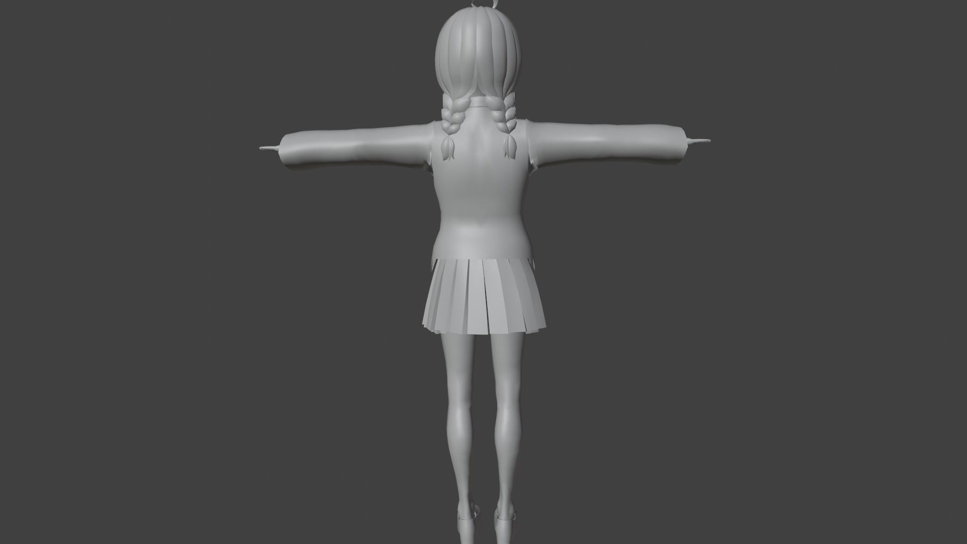 cute anime girl character - Aiko Low-poly 3D model_10