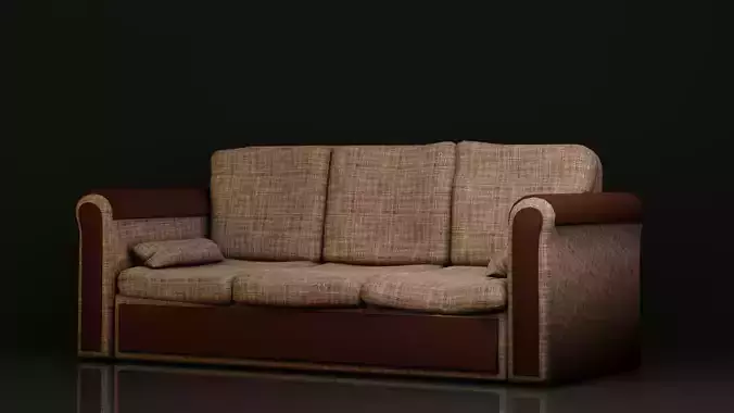 Realistic Couch - LowPoly sofa