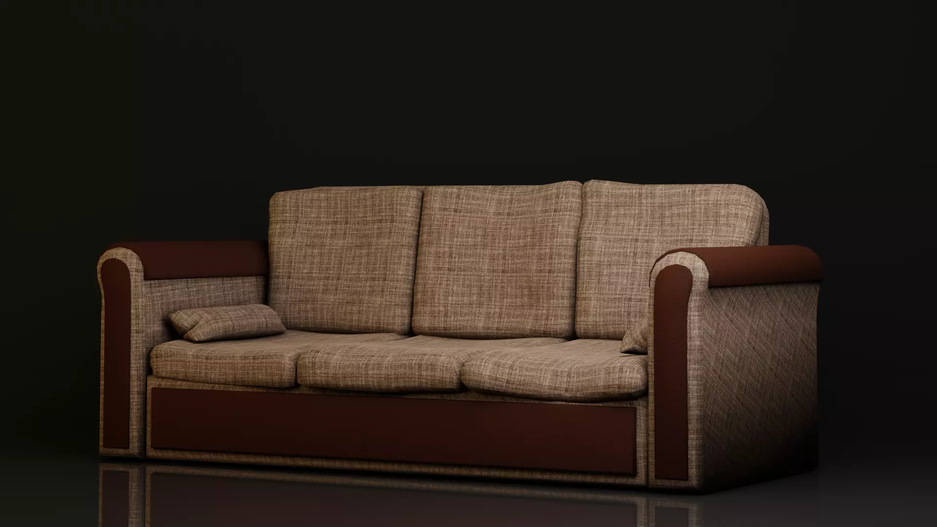 Realistic Couch - LowPoly sofa Low-poly 3D model_0