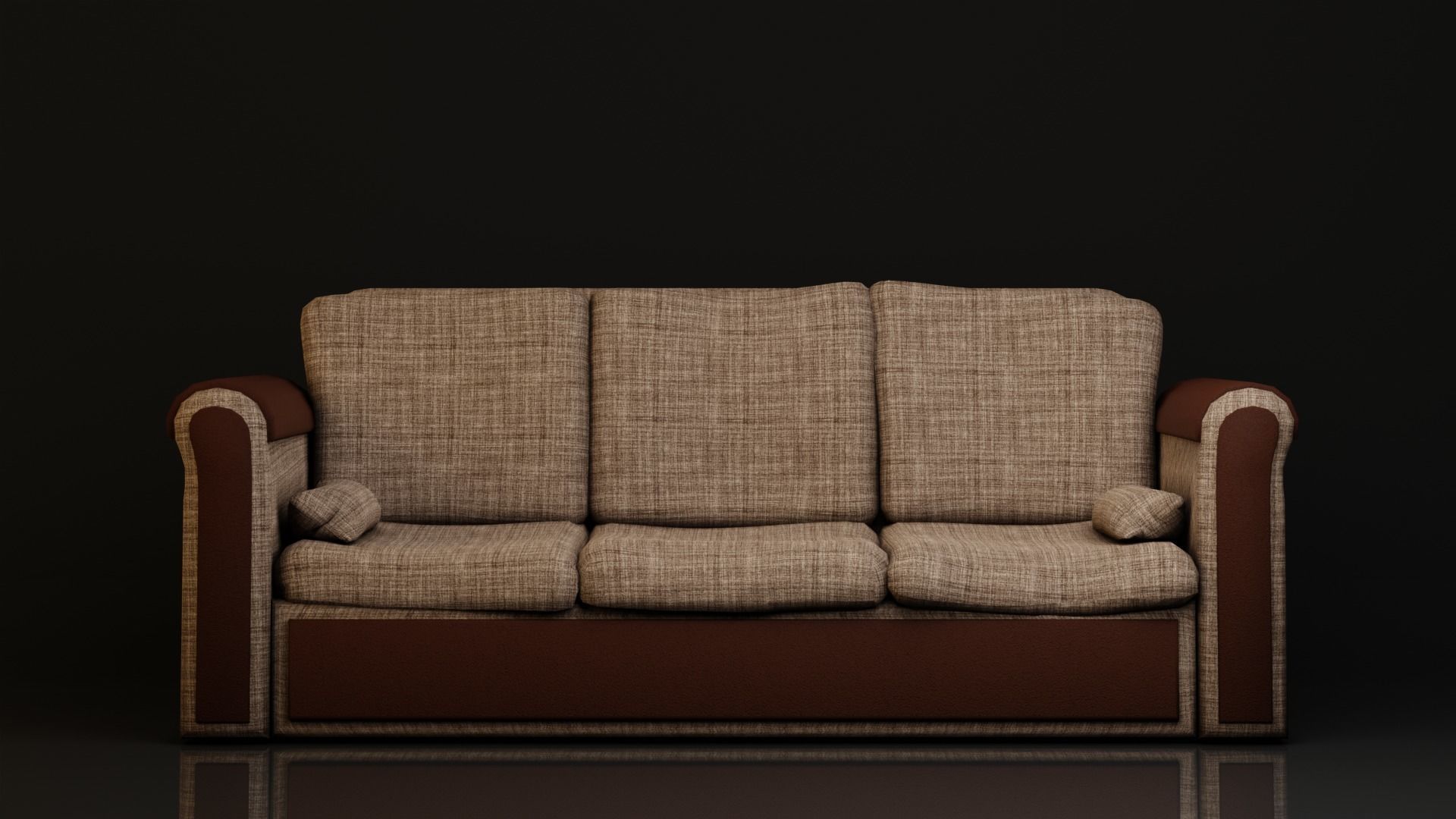 Realistic Couch - LowPoly sofa Low-poly 3D model_1