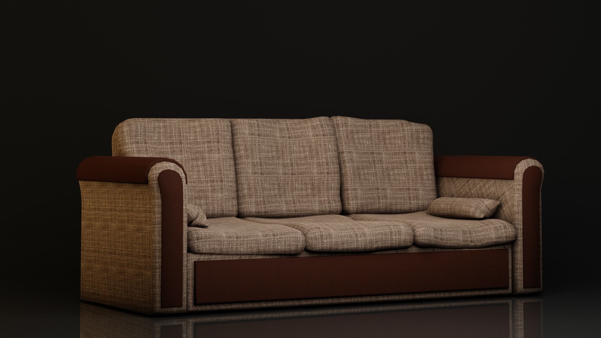 Realistic Couch - LowPoly sofa Low-poly 3D model_2