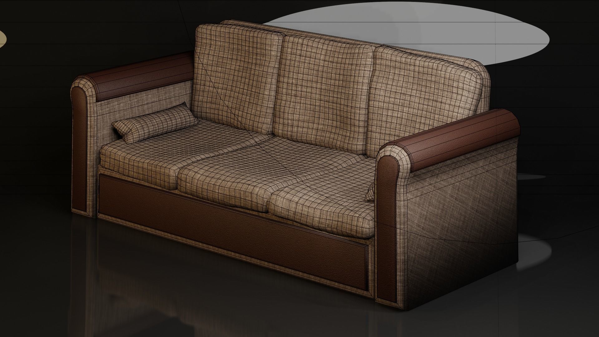 Realistic Couch - LowPoly sofa Low-poly 3D model_4
