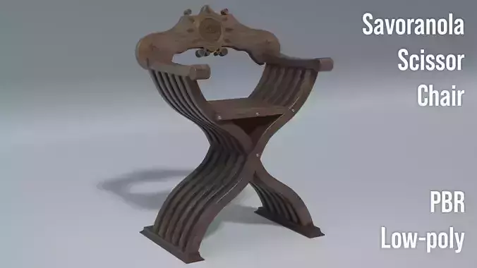 The Scissor Savoranola X Chair  Low-poly 3D model