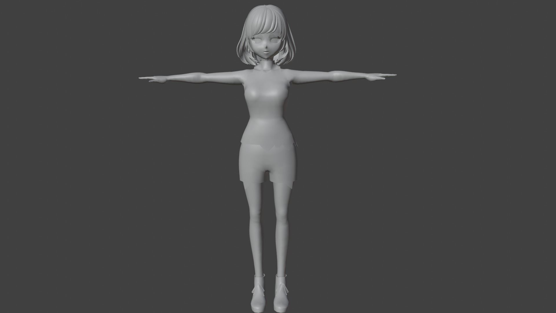 cute anime girl character - Aimi Low-poly 3D model_7