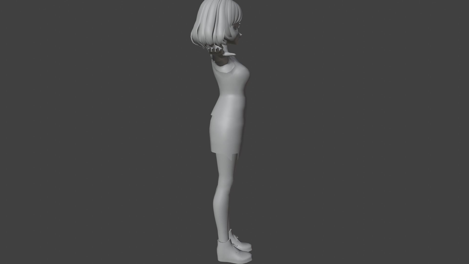 cute anime girl character - Aimi Low-poly 3D model_8