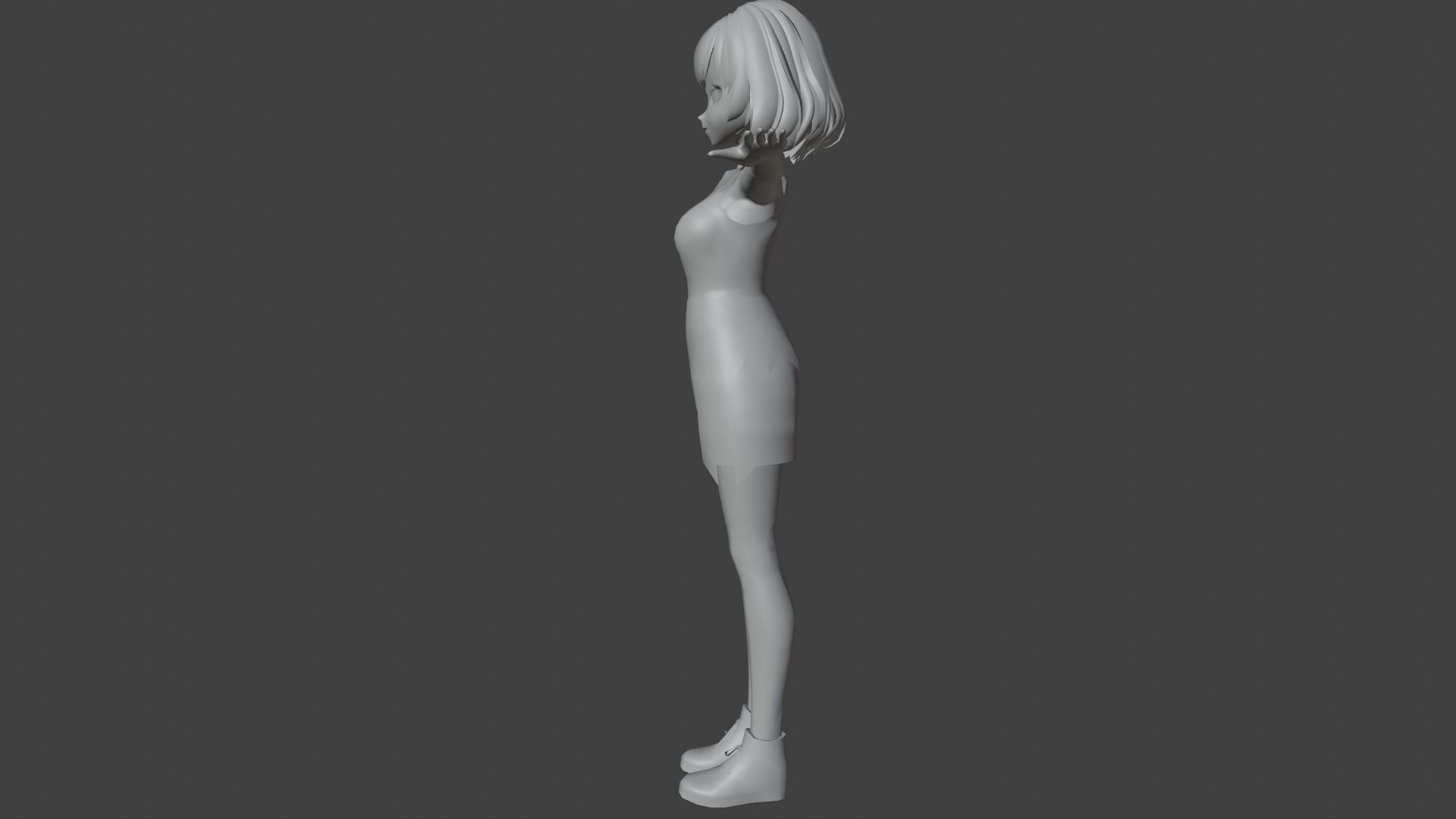 cute anime girl character - Aimi Low-poly 3D model_10