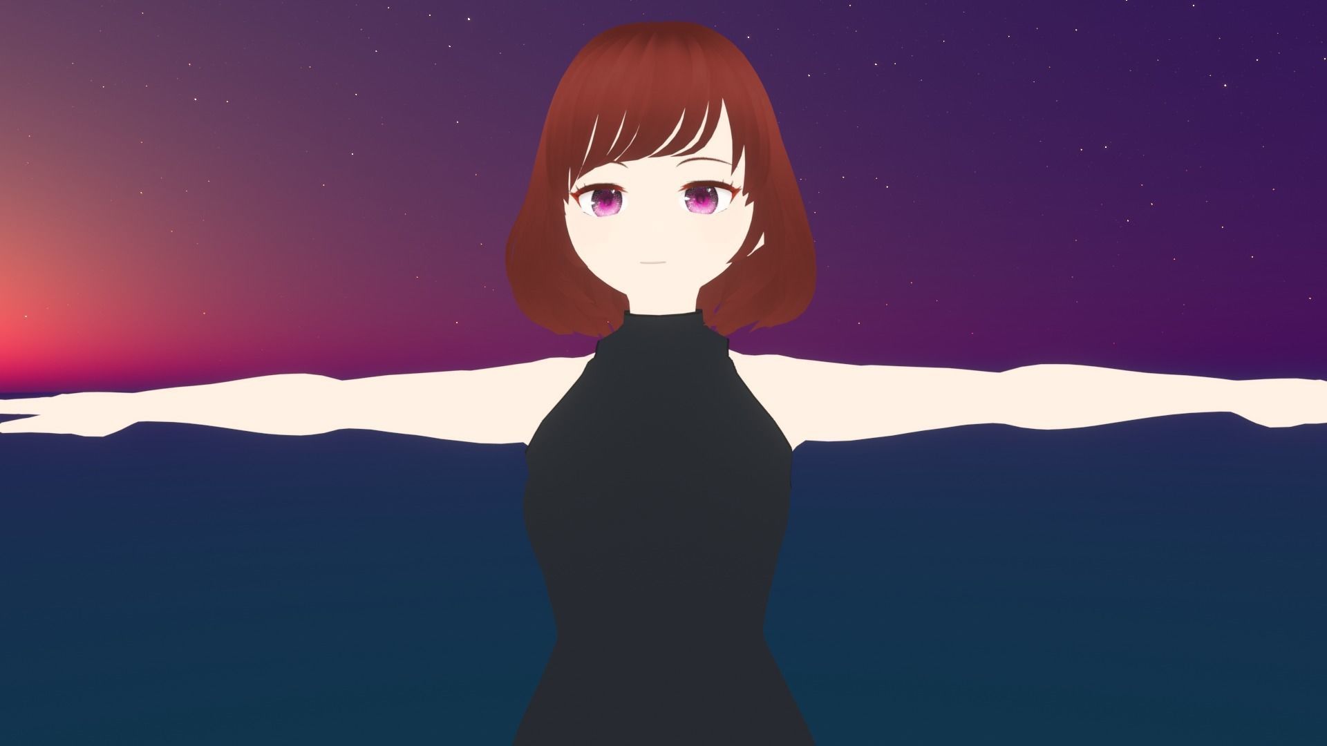 cute anime girl character - Aimi Low-poly 3D model_1