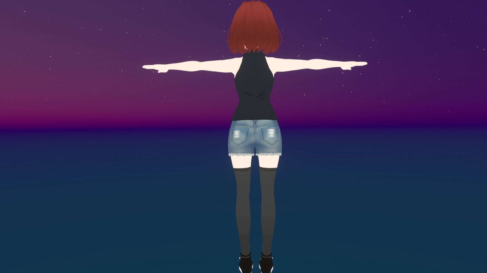 cute anime girl character - Aimi Low-poly 3D model_6