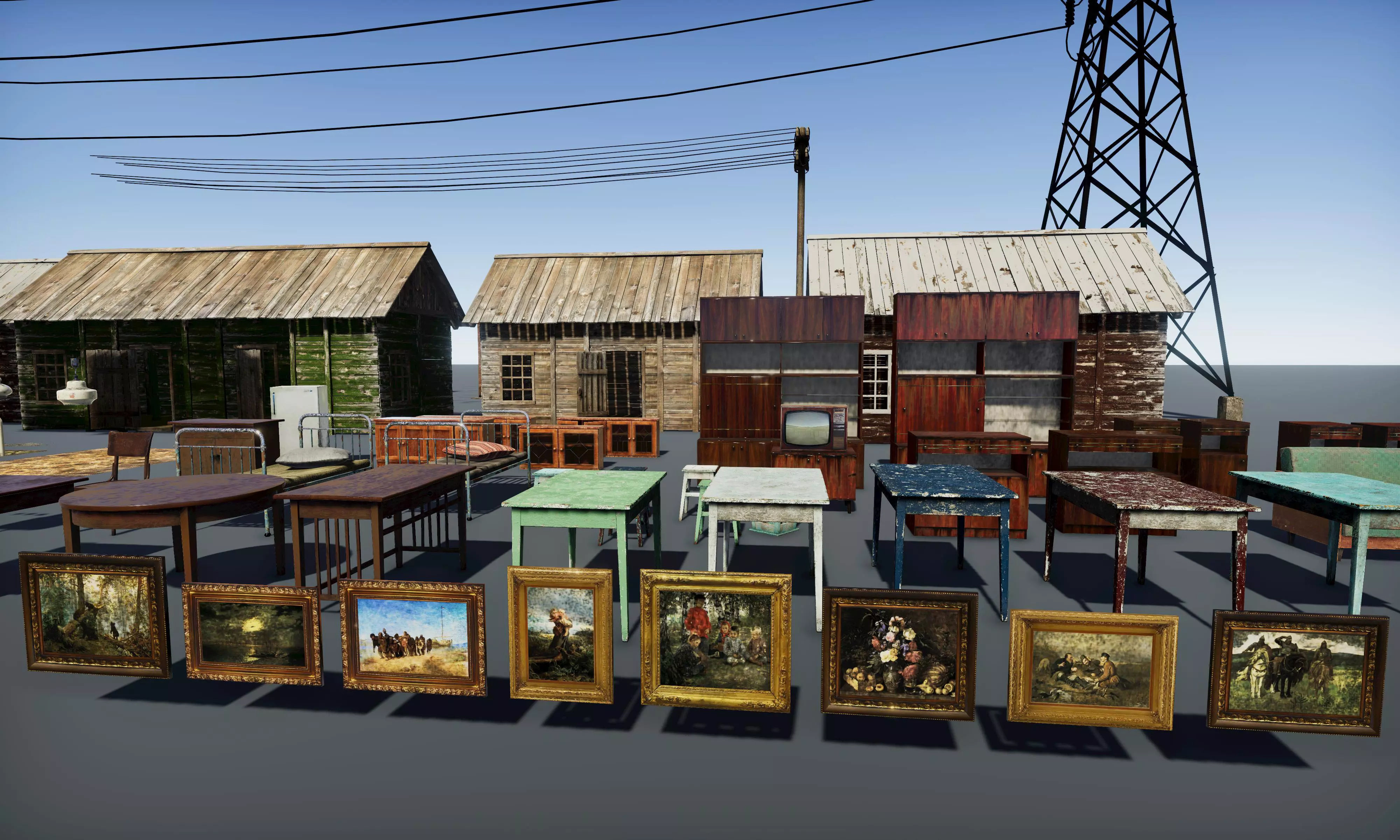 HQ Exterior Interior Props Pack Low-poly 3D model_21