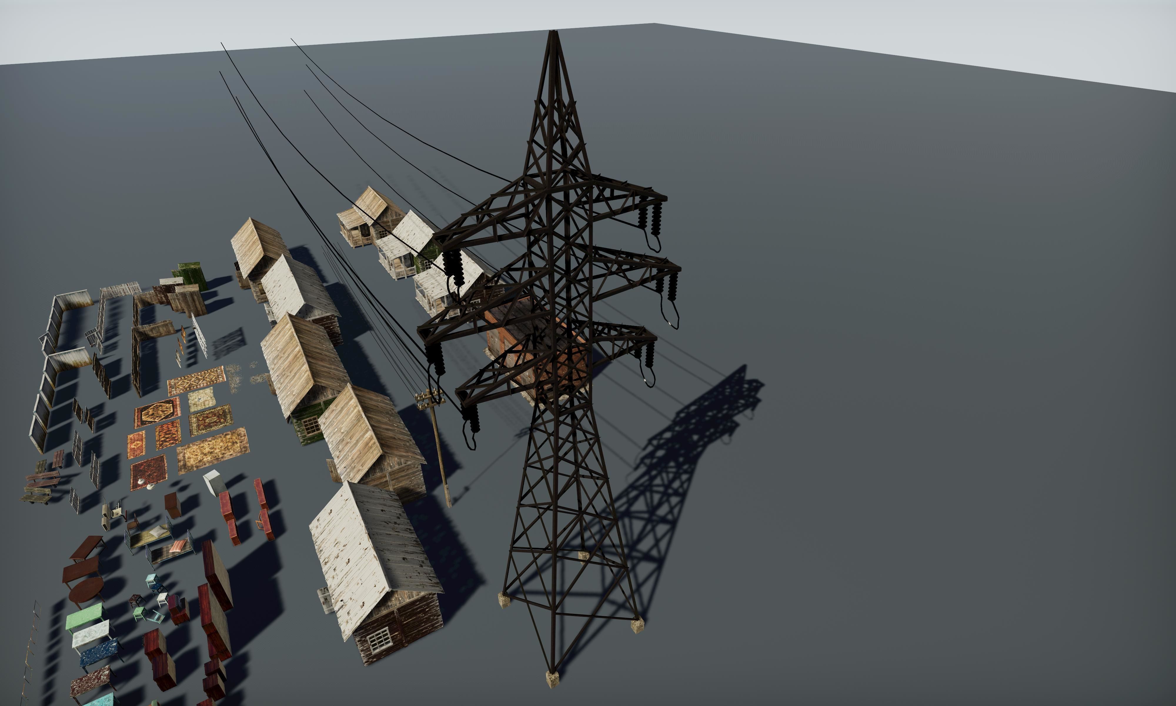 HQ Exterior Interior Props Pack Low-poly 3D model_61