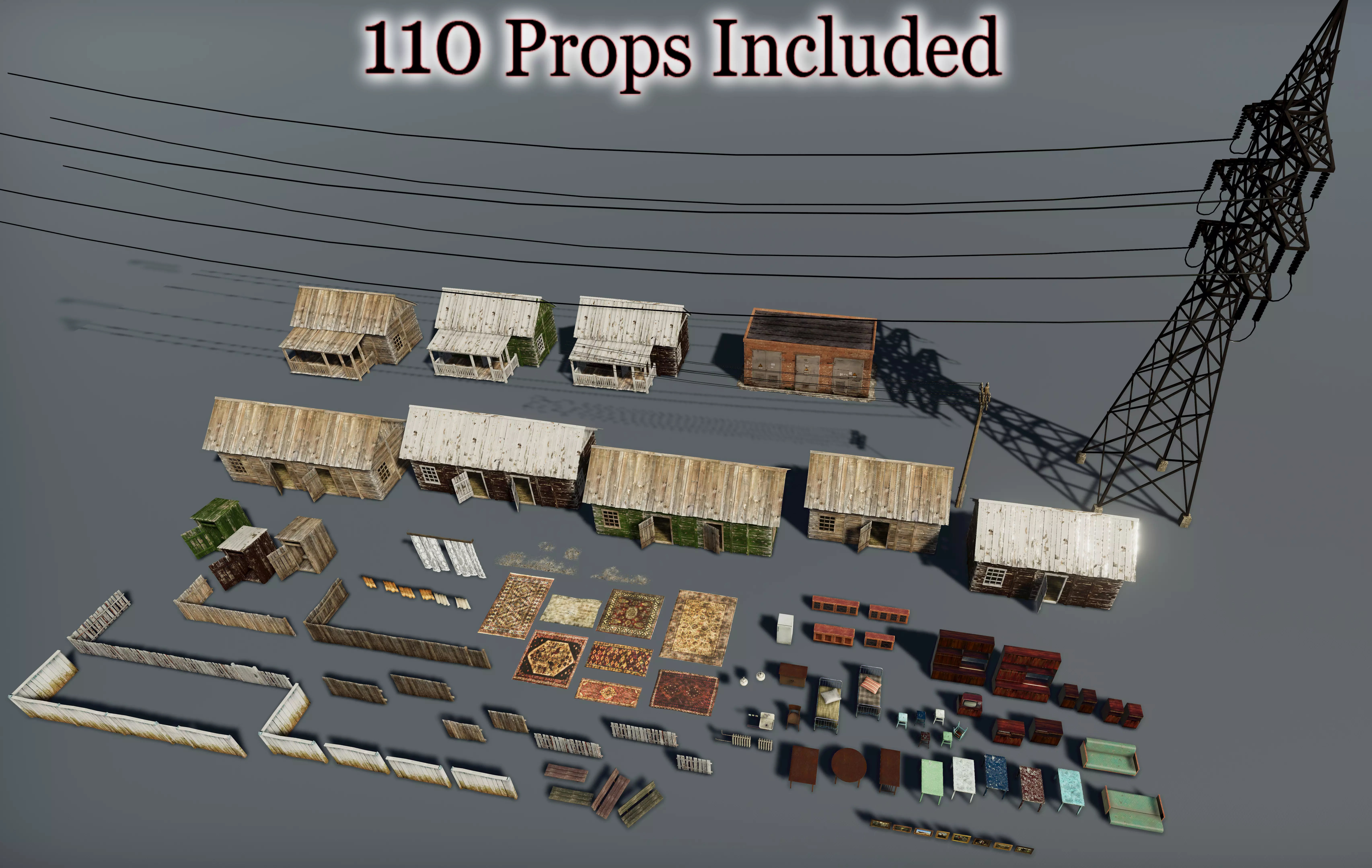 HQ Exterior Interior Props Pack Low-poly 3D model_2