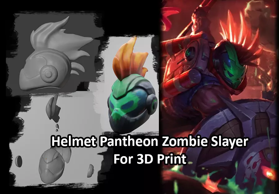 Helmet Pantheon Zombie Slayer - League Of Legends 3D print model_0