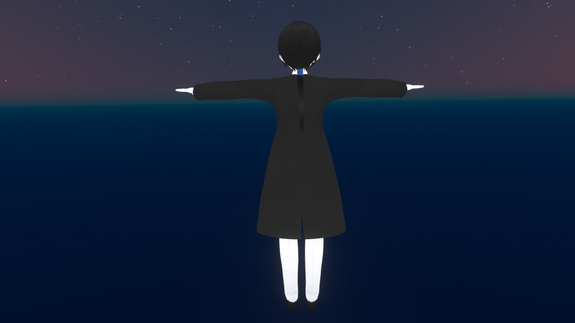 cute anime girl character - Akina Low-poly 3D model_7