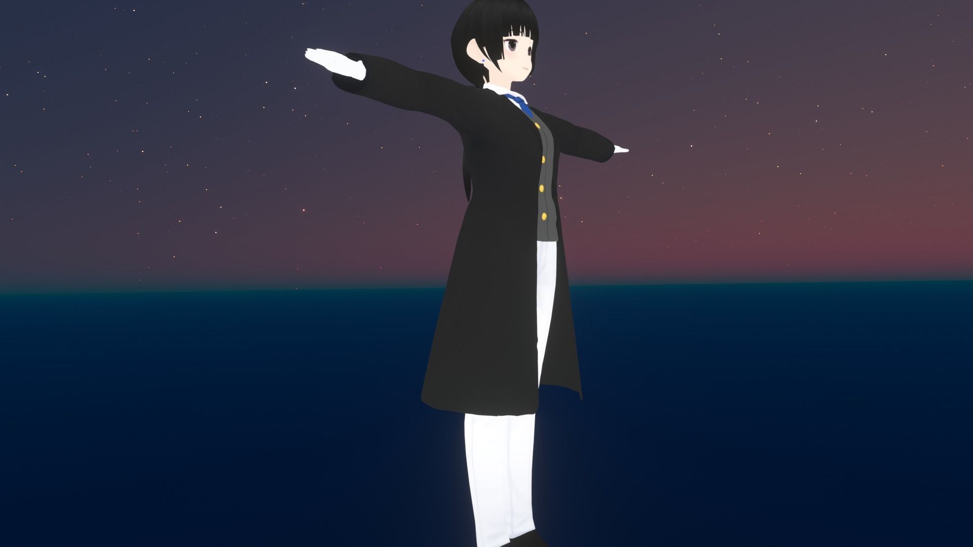 cute anime girl character - Akina Low-poly 3D model_6