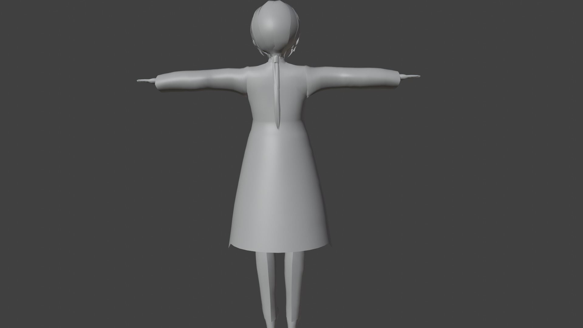 cute anime girl character - Akina Low-poly 3D model_13