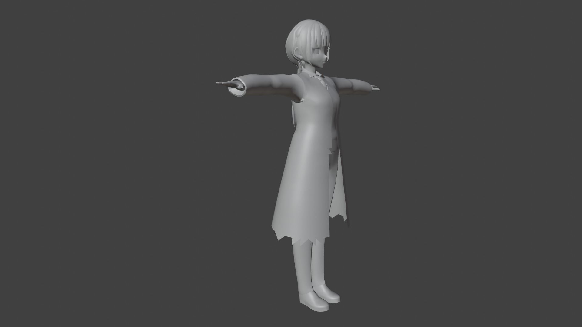 cute anime girl character - Akina Low-poly 3D model_9