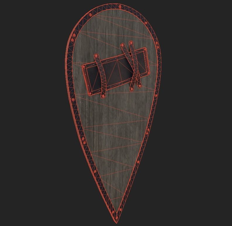 Medieval Kite Shield Low-poly 3D model_10