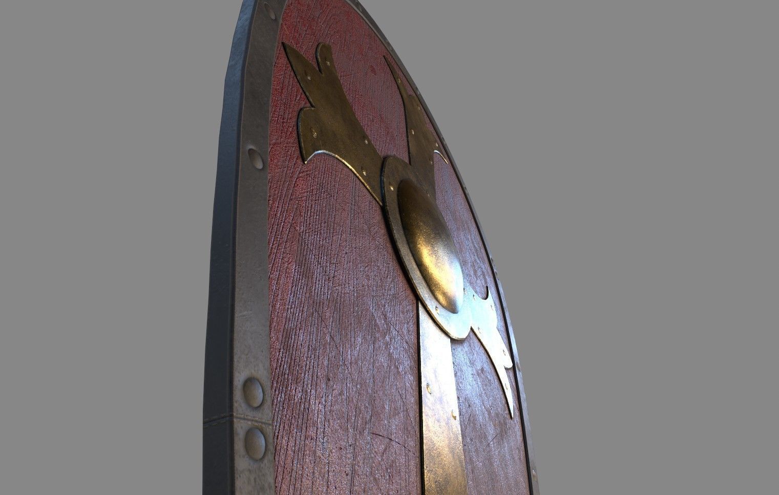 Medieval Kite Shield Low-poly 3D model_6