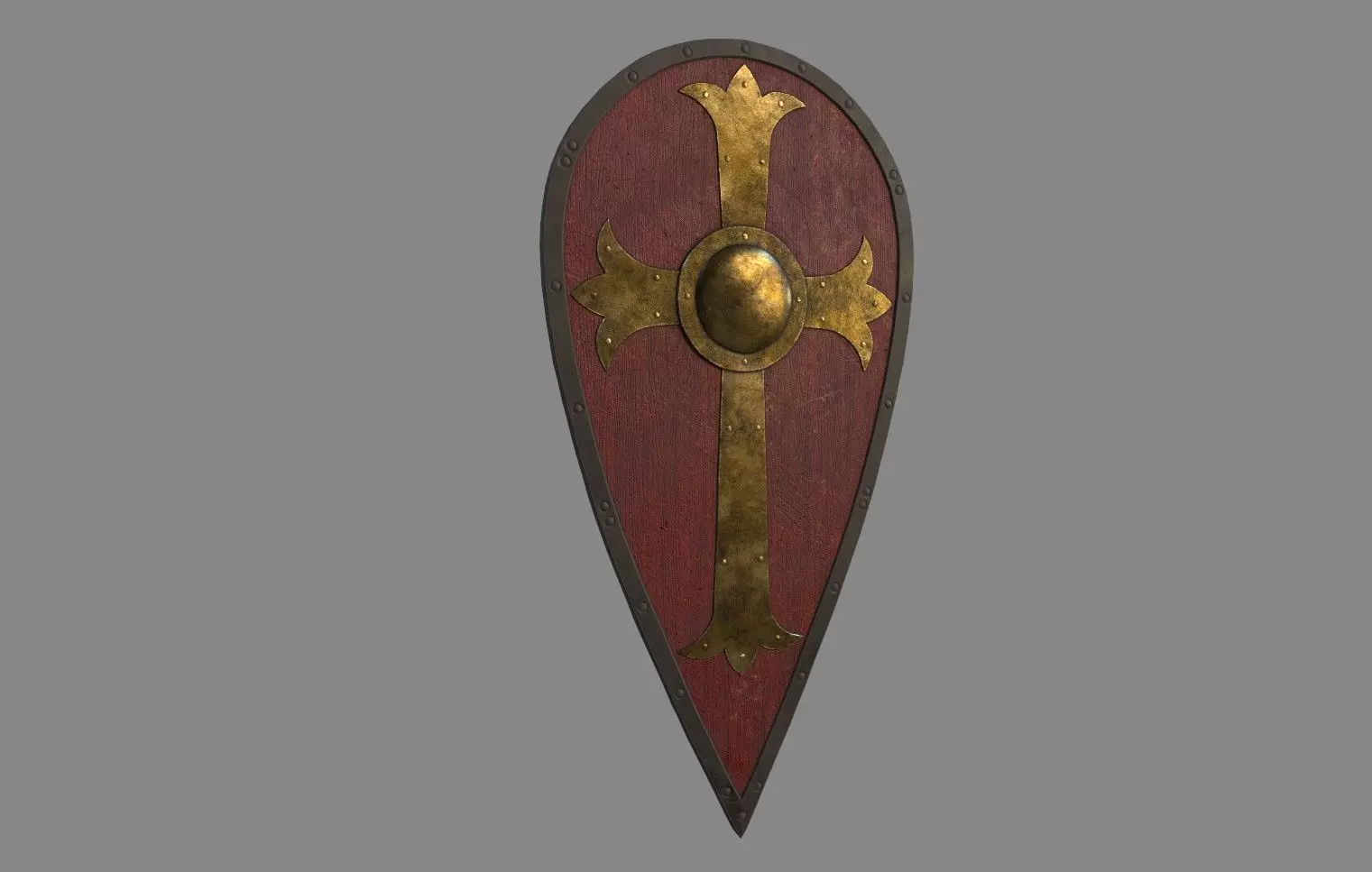 Medieval Kite Shield Low-poly 3D model_0