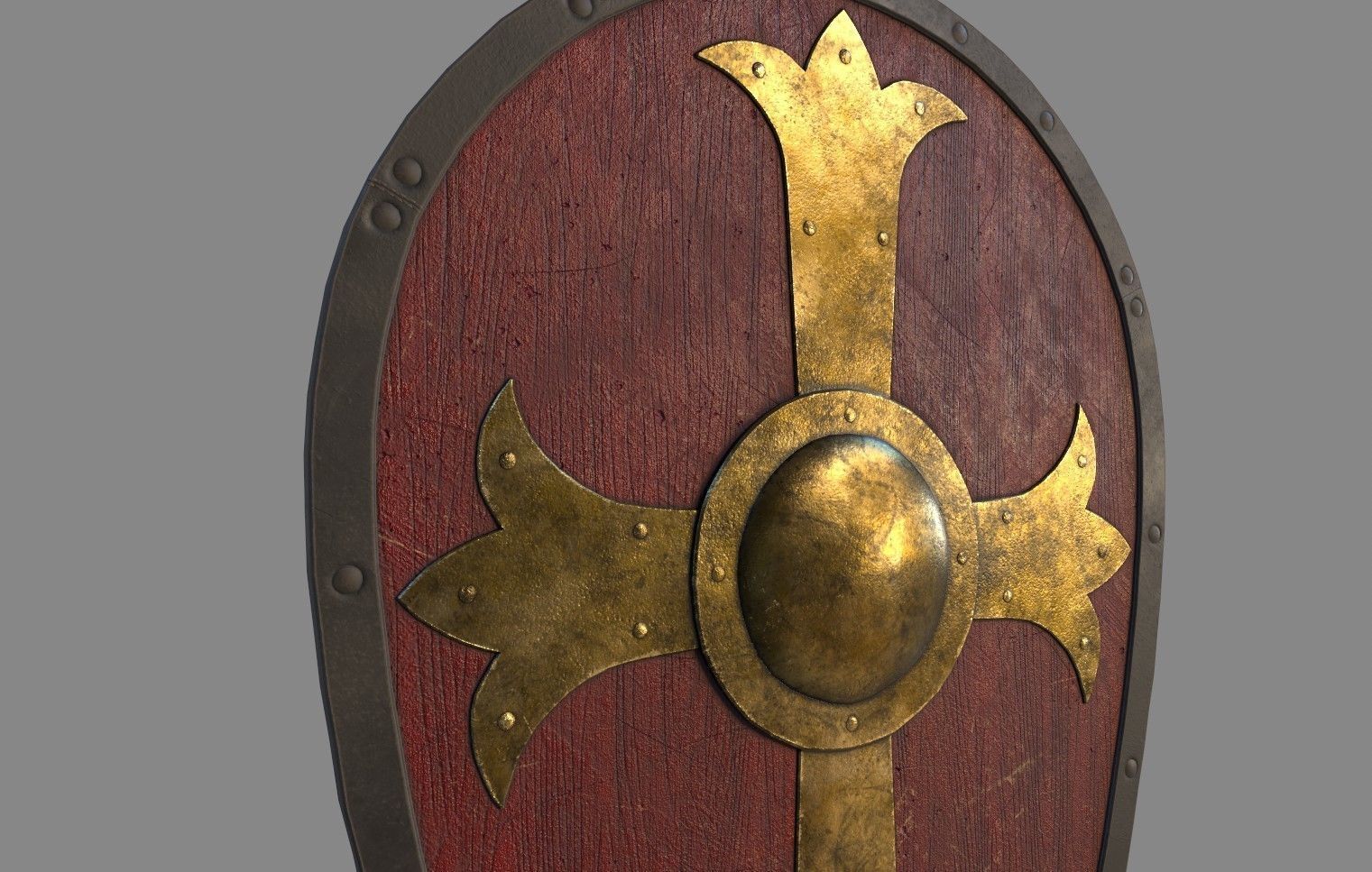 Medieval Kite Shield Low-poly 3D model_4