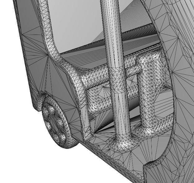 Wooden Auto Rickshaw Toy Low-poly 3D model_4