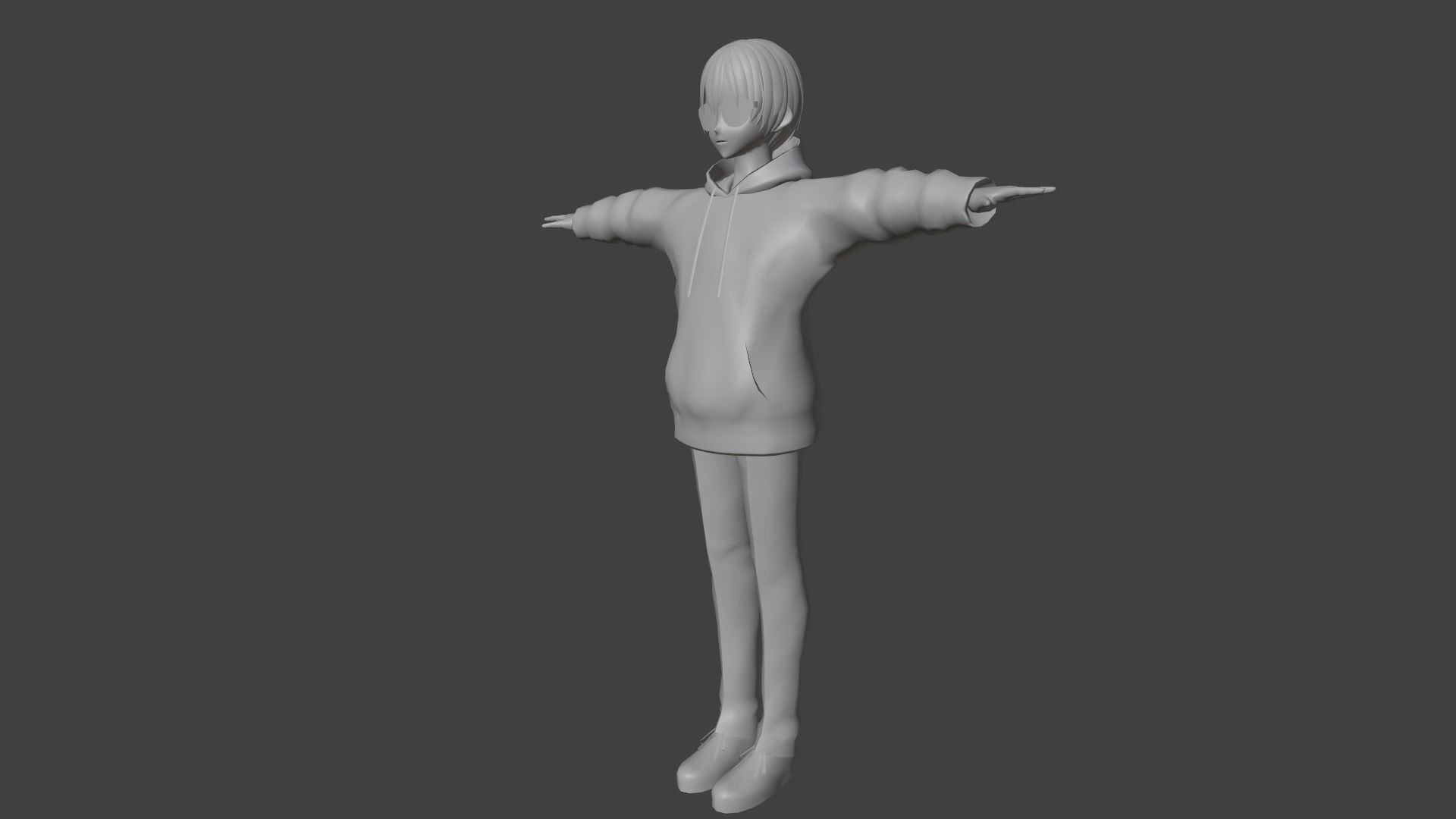 cute anime boy character - Akira Low-poly 3D model_10