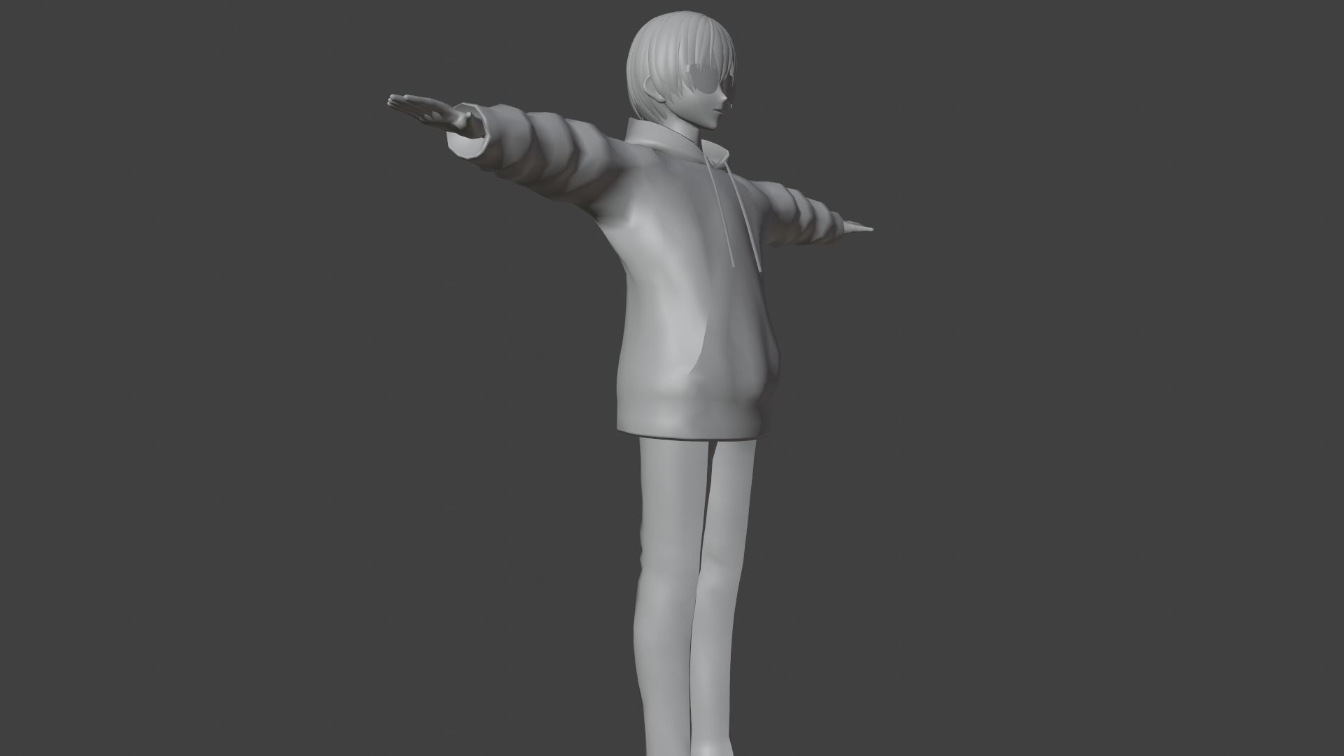 cute anime boy character - Akira Low-poly 3D model_12