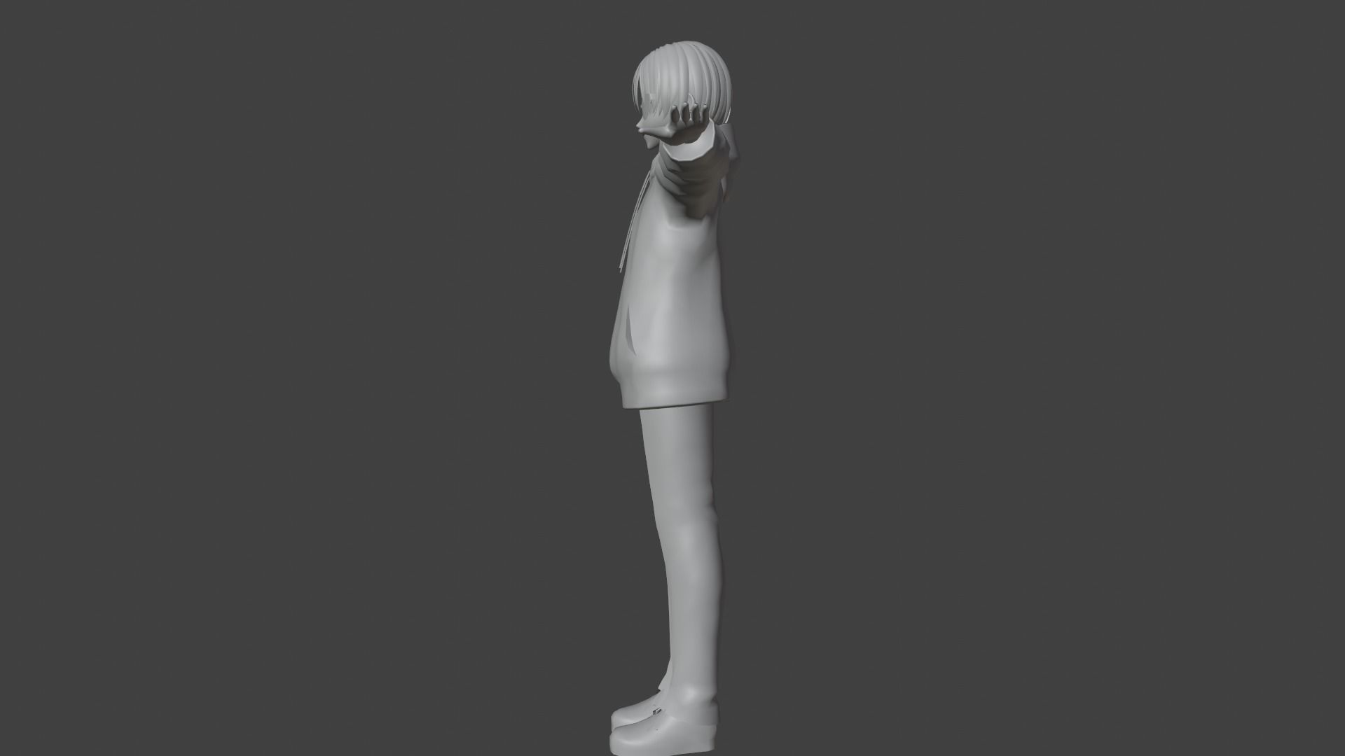 cute anime boy character - Akira Low-poly 3D model_9