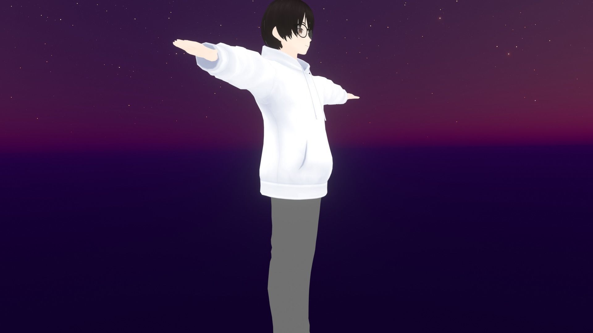 cute anime boy character - Akira Low-poly 3D model_6